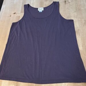 FLAX Women's eggplant cotton Tank Top